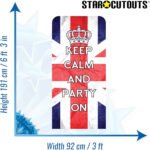 Union Jack Design 'Keep Calm And Party On' Backdrop Cardboard Cutout / Standee - Image 3