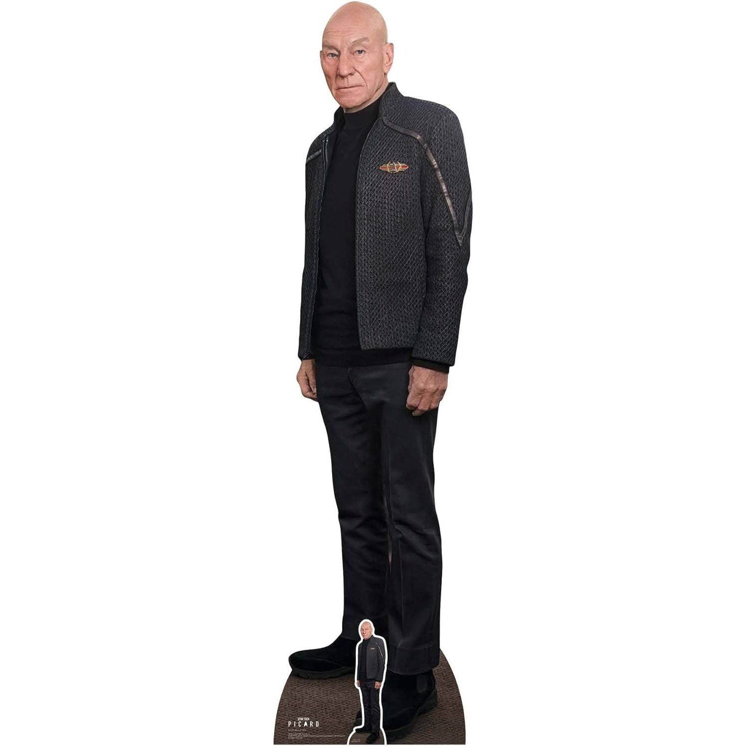 SC4706 Jean-Luc Picard 'Black Outfit' (Star Trek The Original Series) Official Lifesize + Mini Cardboard Cutout Standee Jean-Luc Picard 'Black Outfit' (Star Trek: Picard) Official Lifesize + Mini Cardboard Cutout / Standee - Image 1