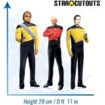 Jean-Luc Picard, Worf & Data (Star Trek: The Next Generation) Official Three Shelf Top Mini Cardboard Cutouts / Standees - Image 3