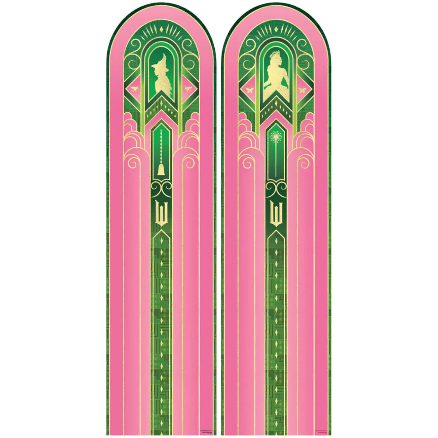 SC4722 Two Pink & Green Pillars (Wicked) Official Double Backdrop Cardboard Cutouts Standees Two Pink & Green Pillars (Wicked) Official Double Backdrop Cardboard Cutouts / Standees - Image 1