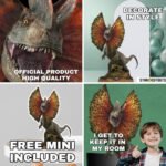 Dilophosaurus Dinosaur (Jurassic World: Rebirth) Official Large + Mini Cardboard Cutout / Standee - Image 4