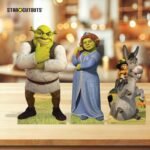 Shrek, Fiona, Puss In Boots & Donkey (Shrek) Official Three Shelf Top Mini Cardboard Cutouts / Standees - Image 4