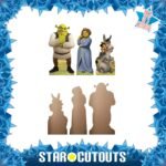 Shrek, Fiona, Puss In Boots & Donkey (Shrek) Official Three Shelf Top Mini Cardboard Cutouts / Standees - Image 2