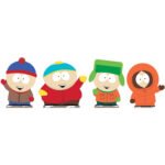 Cartman, Stan, Kyle & Kenny (South Park) Official Four Shelf Top Mini Cardboard Cutouts / Standees