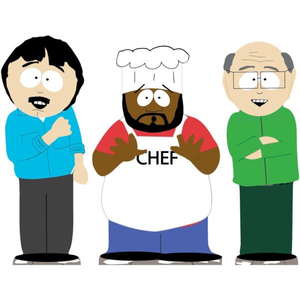 Randy, Chef & Mr Garrison (South Park) Official Three Shelf Top Mini Cardboard Cutouts / Standees
