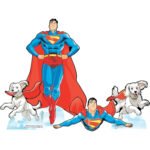 Superman & Krypto The Superdog 'Cartoon Style' Official Four Shelf Top Mini Cardboard Cutouts / Standees
