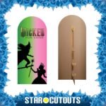 Glinda & Elphaba 'Pink & Green Silhouette' (Wicked: For Good) Official Backdrop Cardboard Cutout / Standee - Image 2