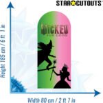 Glinda & Elphaba 'Pink & Green Silhouette' (Wicked: For Good) Official Backdrop Cardboard Cutout / Standee - Image 3
