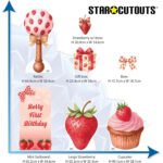 Berry First Birthday Cupcake Mini Multipack Bundle Cardboard Cutouts / Standees - Image 3