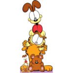 Garfield & Odie 'Group Stack' (Garfield) Official Lifesize + Mini Cardboard Cutout / Standee