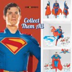 Superman Look Up 'Cartoon Style' Official Three Shelf Top Mini Cardboard Cutouts / Standees - Image 5