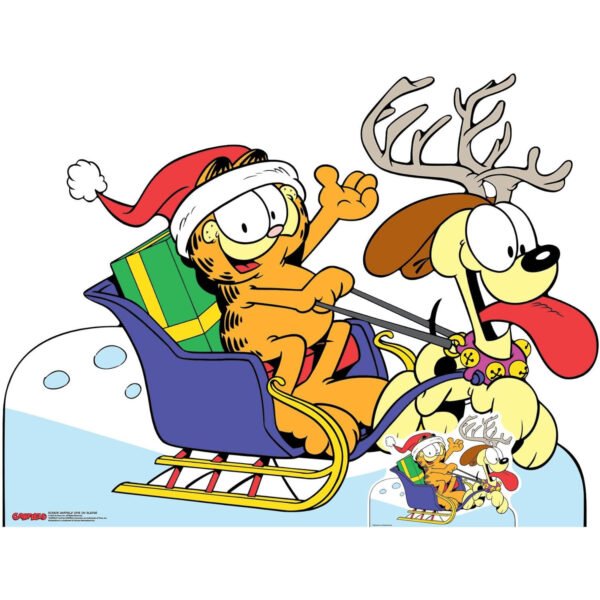 Garfield & Odie On Sledge 'Christmas' (Garfield) Official Large + Mini Cardboard Cutout / Standee