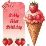 Berry First Birthday Strawberry Ice Cream Mini Multipack Bundle Cardboard Cutouts / Standees - Image 5