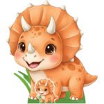 Cute Cartoon Triceratops Small + Mini Cardboard Cutout / Standee