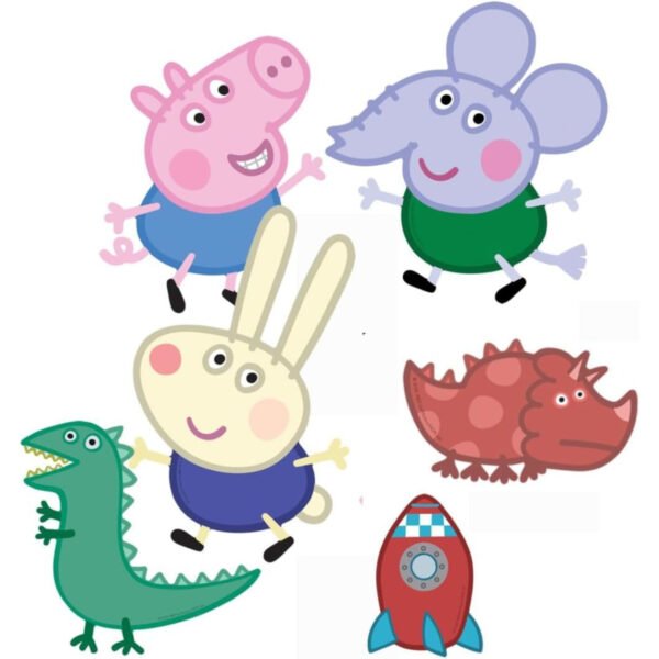 George Pig, Edward Elephant & Richard Rabbit (Peppa Pig) Official Wall Decoration Pack Cardboard Cutouts
