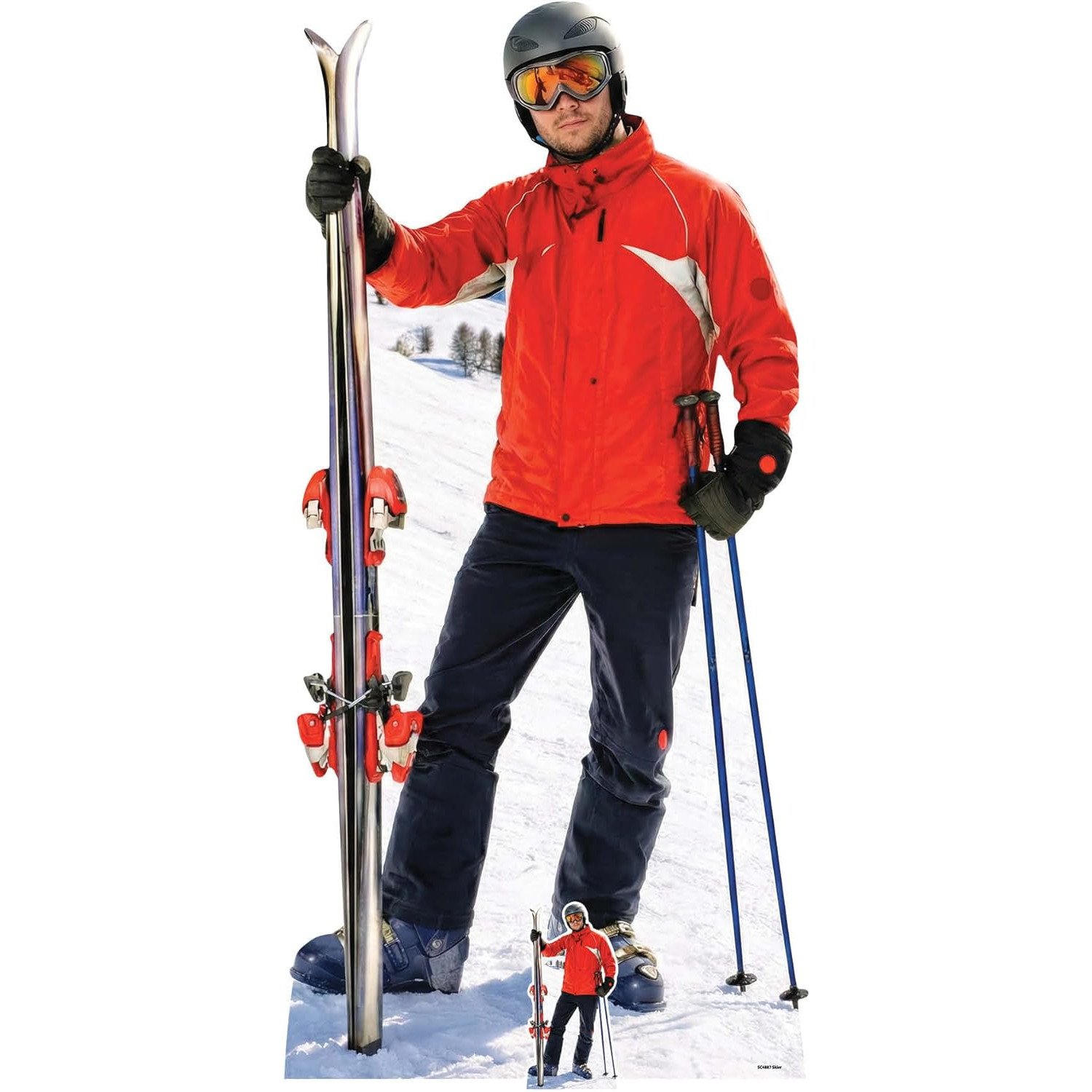SC4887 Olympic Skier (Winter Sports) Lifesize + Mini Cardboard Cutout Standee Olympic Skier (Winter Sports) Lifesize + Mini Cardboard Cutout / Standee - Image 1
