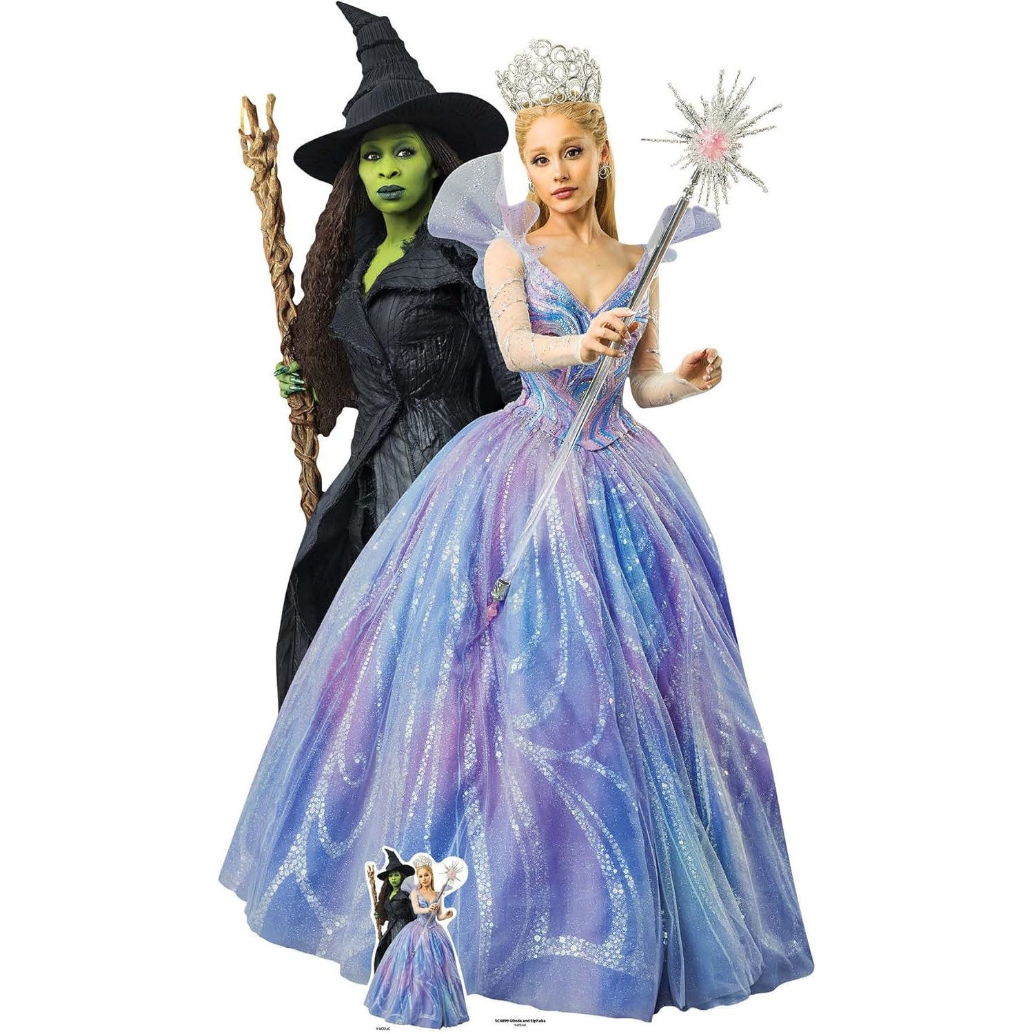 SC4899 Glinda The Good & Elphaba Thropp (Wicked For Good) Official Lifesize + Mini Cardboard Cutout Standee Glinda The Good & Elphaba Thropp (Wicked: For Good) Official Lifesize + Mini Cardboard Cutout / Standee - Image 1