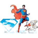 Superman, Logo & Krypto The Superdog 'Cartoon Style' Official Three Shelf Top Mini Cardboard Cutouts / Standees