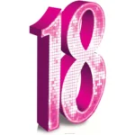 Pink Number 18 (Birthday) Large Cardboard Cutout / Standee