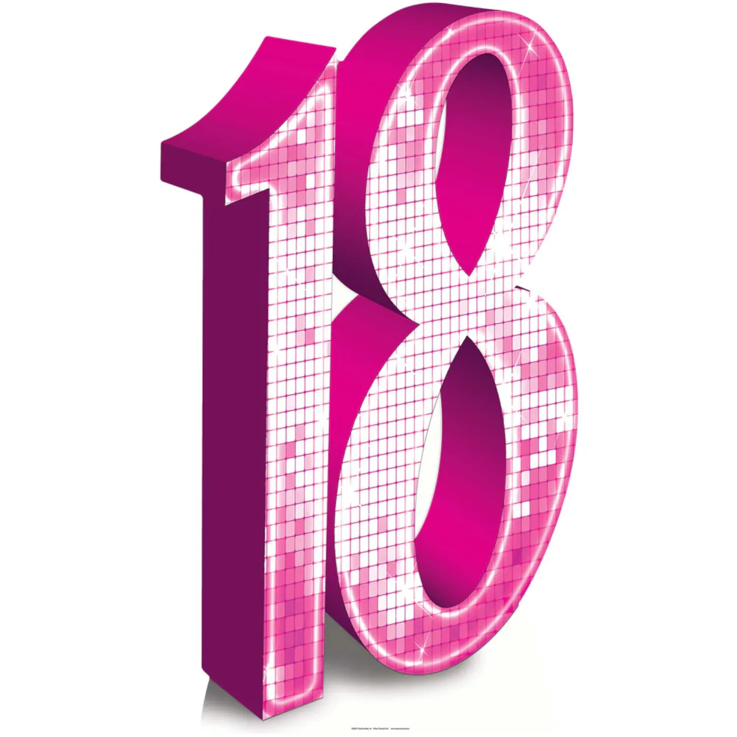 SC629 Pink Number 18 (Birthday) Large Cardboard Cutout Standee Pink Number 18 (Birthday) Large Cardboard Cutout / Standee - Image 1