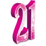Pink Number 21 (Birthday) Large Cardboard Cutout / Standee