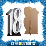 Silver Number 18 (Birthday) Large Cardboard Cutout / Standee - Image 2