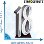 Silver Number 18 (Birthday) Large Cardboard Cutout / Standee - Image 3