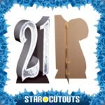 Silver Number 21 (Birthday) Large Cardboard Cutout / Standee - Image 2