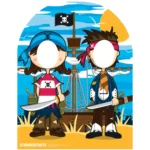 Cartoon Style Little Pirate Friends & Pirate Ship Child Size Stand-In Cardboard Cutout / Standee - Image 4