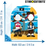Cartoon Style Little Pirate Friends & Pirate Ship Child Size Stand-In Cardboard Cutout / Standee - Image 3