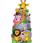 Cartoon Jungle Animals 'Pile-Up' Large Cardboard Cutout / Standee