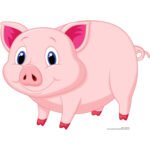 Cartoon Lucky Pig (Glücksschwein) Small Cardboard Cutout / Standee