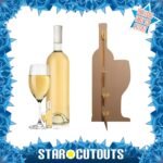 Bottle of White Wine & Wine Glass Large + Mini Cardboard Cutout / Standee - Image 2