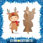 Cartoon Christmas Reindeer Child Mini Cardboard Cutout / Standee - Image 2