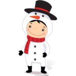 Cartoon Christmas Snowman Child Mini Cardboard Cutout / Standee