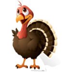 Cartoon Christmas Turkey Lifesize Cardboard Cutout / Standee