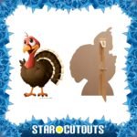 Cartoon Christmas Turkey Lifesize Cardboard Cutout / Standee - Image 2