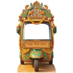 Wedding Tuk Tuk / Auto Rickshaw Personalised Number Plate Large Backdrop Stand-In Cardboard Cutout / Standee