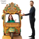Wedding Tuk Tuk / Auto Rickshaw Personalised Number Plate Large Backdrop Stand-In Cardboard Cutout / Standee - Image 4