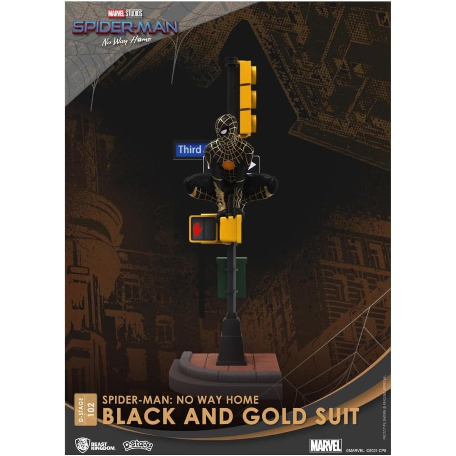 DS-102 Spider-Man No Way Home - Spider-Man (Black & Gold Suit) D-Stage Statue Spider-Man: No Way Home - Spider-Man (Black & Gold Suit) D-Stage Statue - Image 1