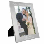 Personalised ‘Mother & Father of the Bride’ Decorative 5×7 Portrait Silver Aluminium Photo Frame - Image 4