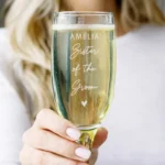 Personalised Any Message Heart Motif Glass Champagne Flute - Image 3