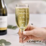 Personalised Any Message Heart Motif Glass Champagne Flute - Image 4