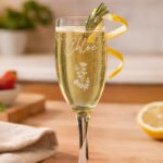 Personalised Name Only Flower Motif Glass Champagne Flute - Image 4