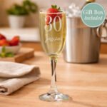 Personalised Big Number & Name Glass Champagne Flute - Image 3