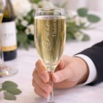 Personalised 'Groom' Elegant Wedding Glass Champagne Flute - Image 4