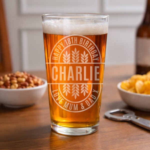 Personalised Any Message Brewery Style Pint Glass