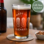 Personalised 'Made In' Birthday Big Year Pint Glass - Image 3