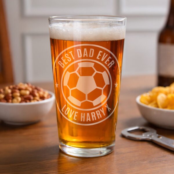 Personalised Football Badge Design Pint Glass
