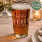 Personalised 'Best Man' Elegant Wedding Pint Glass - Image 3